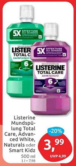 Listerine Mundspülung Total Care, Advanced White, Naturals oder Smart Kidz