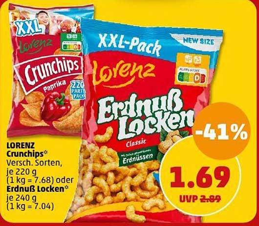 Lorenz Crunchips  
Lorenz Erdnuss Locken