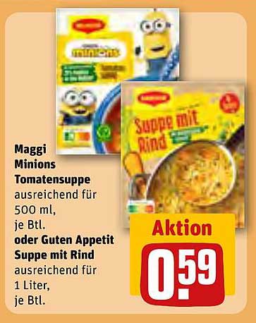 Maggi Minions Tomatensuppe oder Guten Appetit Suppe mit Rind