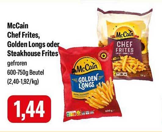 McCain Chef Frites, Golden Longs oder Steakhouse Frites