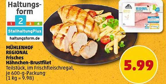 MÜHLENHOF REGIONAL Frisches Hähnchen-Brustfilet