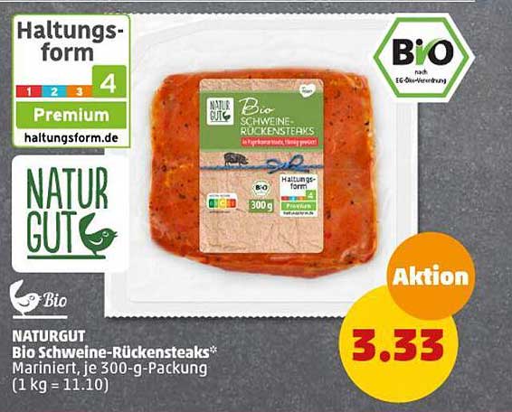 NATURGUT Bio Schweine-Rückensteaks*