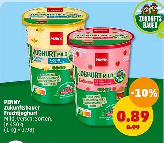 PENNY Zukunftsbauer Fruchtjoghurt Mild, versch. Sorten