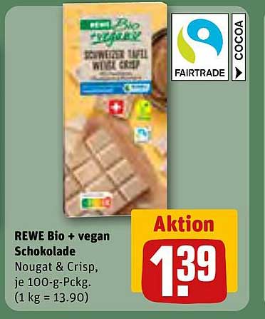 REWE Bio + vegan Schokolade