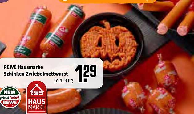 REWE Hausmarke Schinken ZwiebelmettWurst