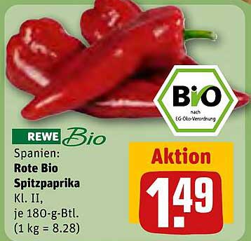 Rote Bio Spitzpaprika