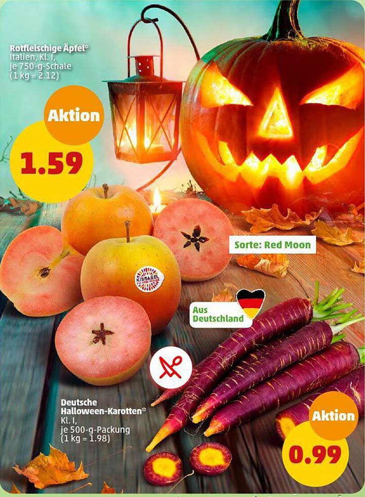 Rotfleischige Äpfel*  
Deutsche Halloween-Karotten*