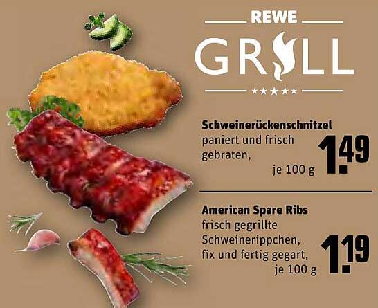 Schweinerücken schnitzel  
American Spare Ribs