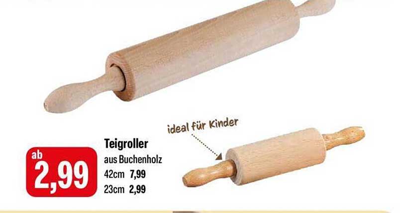 Teigroller aus Buchenholz