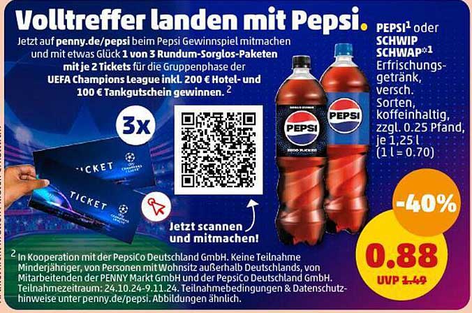 Volltreffer landen mit Pepsi