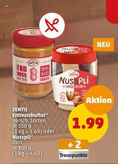 ZENTIS Erdnussbutter* oder NussPlü* Duo