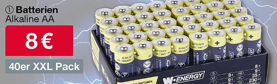 Batterien Alkaline AA 40er XXL Pack