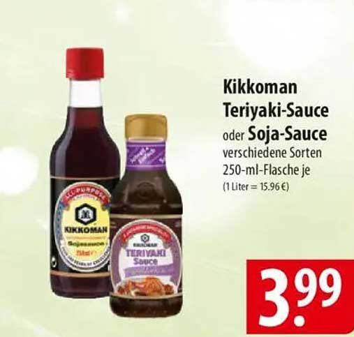 Kikkoman Teriyaki-Sauce oder Soja-Sauce