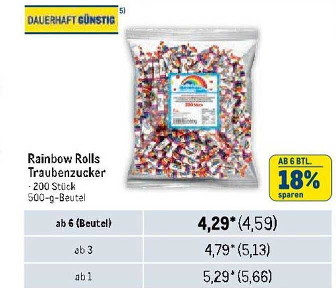 Rainbow Rolls Traubenzucker