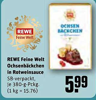 REWE Feine Welt Ochsenbäckchen in Rotweinsauce