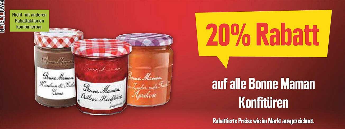 20% Rabatt auf alle Bonne Maman Konfitüren