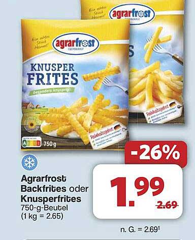 Agrarfrost Backfrites oder Knusperfrites