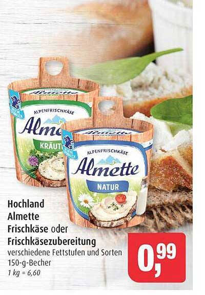 Almette Frischkäse oder Frischkäsezubereitung