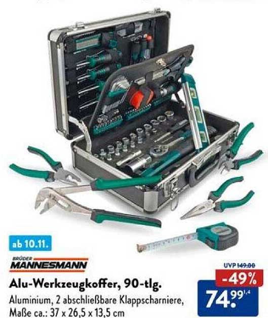 Alu-Werkzeugkoffer, 90-tlg.