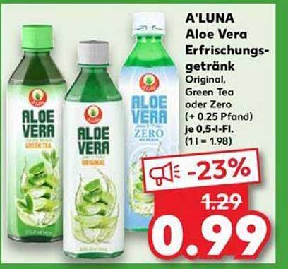 A'LUNA Aloe Vera Erfrischungsgetränk