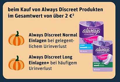 Always Discreet Normal Einlagen  
Always Discreet Long Einlagen+