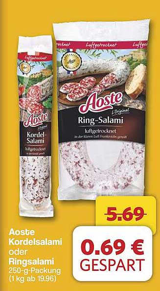 Aoste Kordelsalami oder Ringsalami