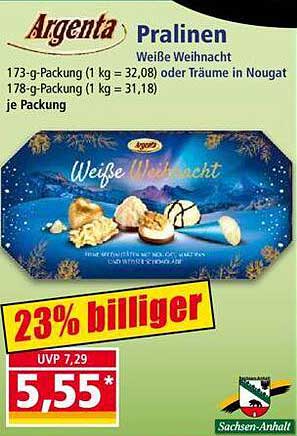 Argenta Pralinen Weißes Weihnachten