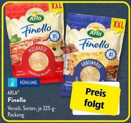 Arla Finello Pizzakäse und Gratinkäse