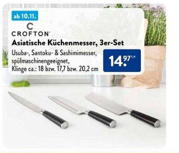 Asiatische Küchenmesser, 3er-Set