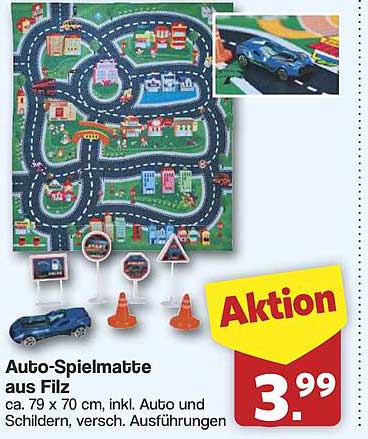 Auto-Spielmatte aus Filz