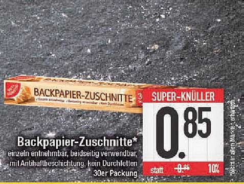 Backpapier-Zuschnitte