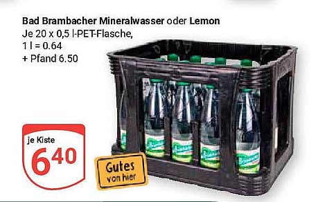 Bad Brambacher Mineralwasser oder Lemon