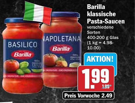 Barilla klassische Pasta-Saucen