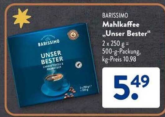 BARISSIMO Mahlkaffee „Unser Bester“