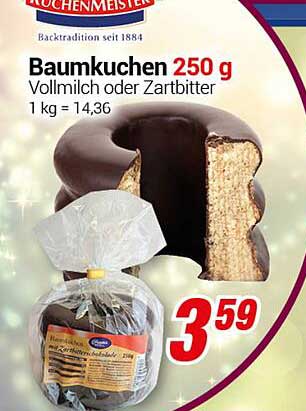 Baumkuchen 250 g Vollmilch oder Zartbitter