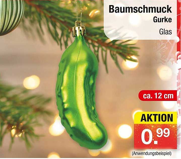 Baumschmuck Gurke Glas