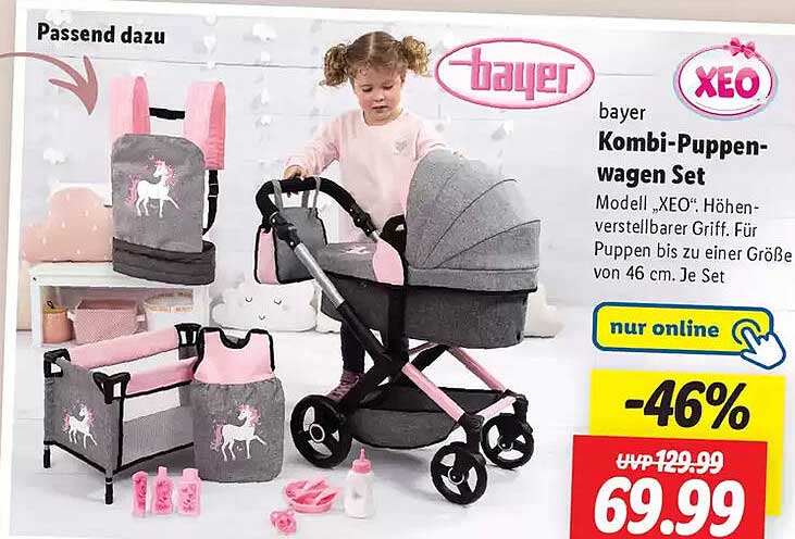 bayer XEO Kombi-Puppenwagen Set