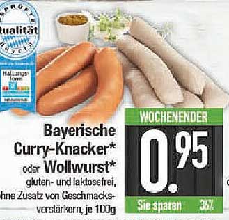 Bayerische Curry-Knacker* oder Wollwurst*