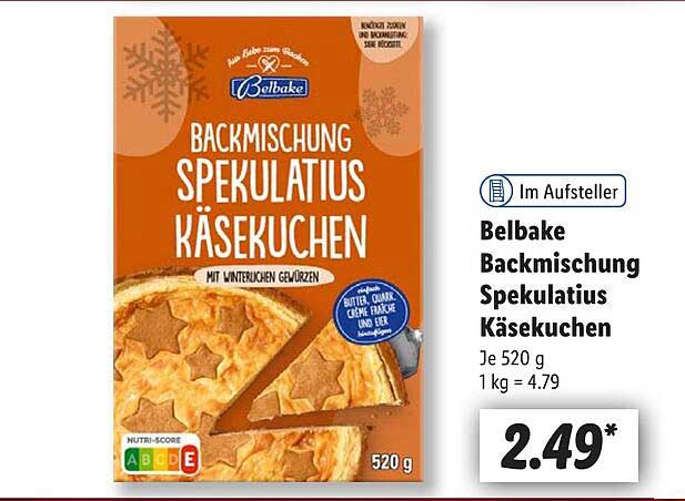 Belbake Backmischung Spekulatius Käsekuchen