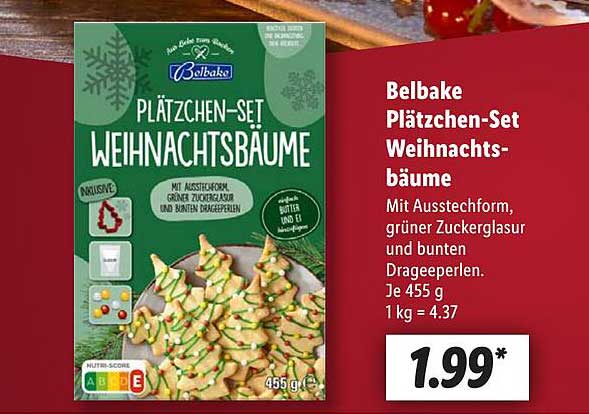 Belbake Plätzchen-Set Weihnachtsbäume