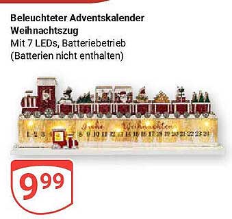 Beleuchteter Adventskalender Weihnachtszug