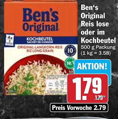 Ben's Original Reis lose oder im Kochbeutel