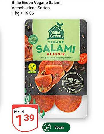 Billie Green Vegane Salami