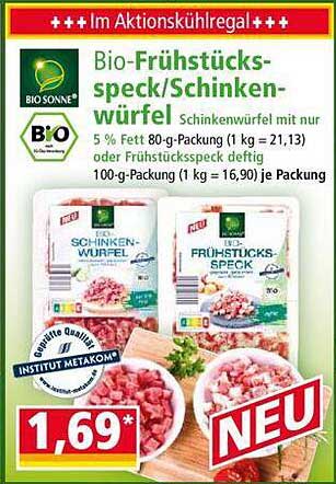 Bio-Frühstücksspeck/Schinkenwürfel