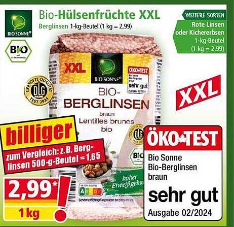 Bio-Hülsenfrüchte XXL Bio-Berglinsen