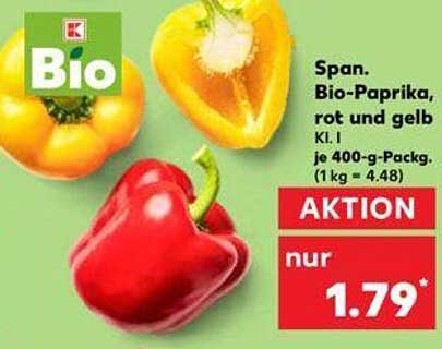 Bio-Paprika, rot und gelb