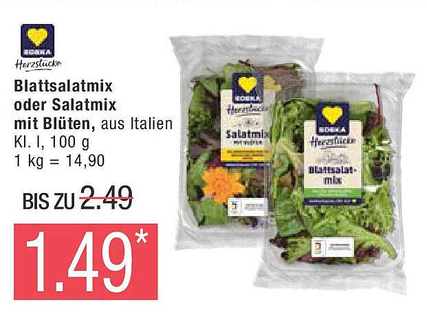 Blattsalatmix oder Salatmix mit Blüten