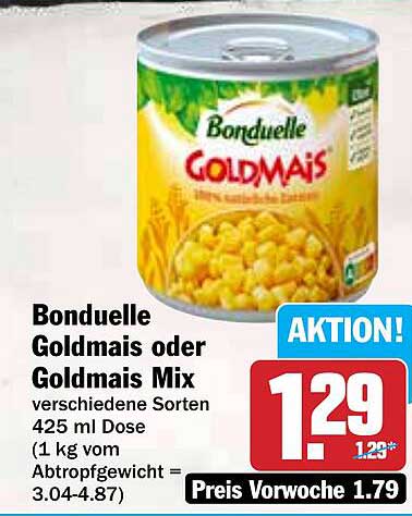 Bonduelle Goldmais oder Goldmais Mix