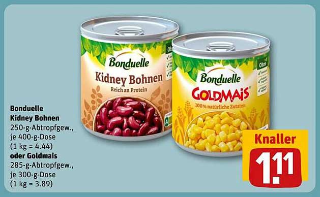 Bonduelle Kidney Bohnen oder Goldmais