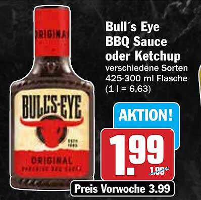 Bull's Eye BBQ Sauce oder Ketchup